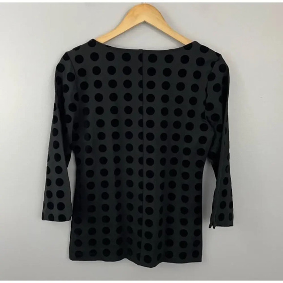 Ann Taylor NWT Black Velvet Dot Blouse - Picture 2 of 6